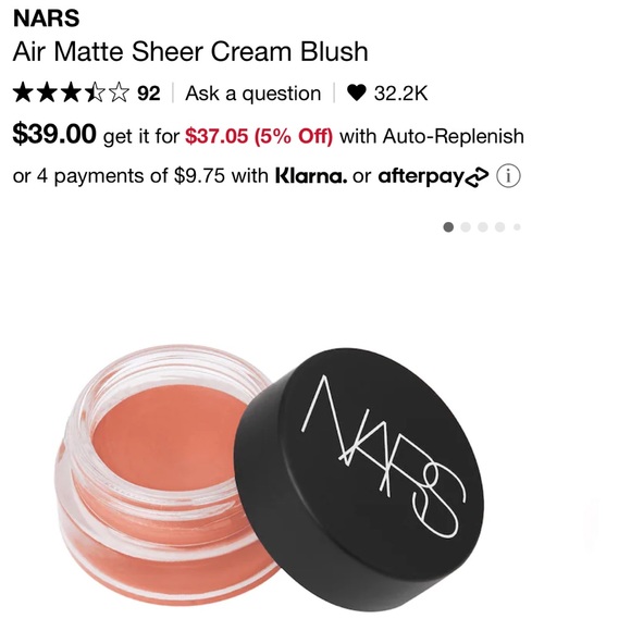 Nars Air Matte Sheer Cream Blush - Picture 4 of 8